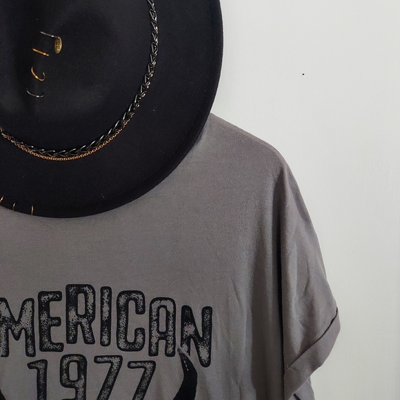 Zutter USA American Made 1977 Longhorn Graphic Dress in Charcoal - Picture 2 of 9